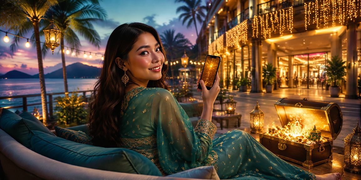 Pemain Malaysia di Langkawi menyertai loteri Hari Raya di platform 97000 gaya Melayu